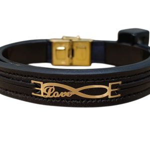 دستبند چرم مردانه مدل لاو