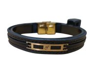 دستبند چرم مردانه مدل هیچ