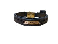 دستبند چرم مردانه مدل بی نهایت