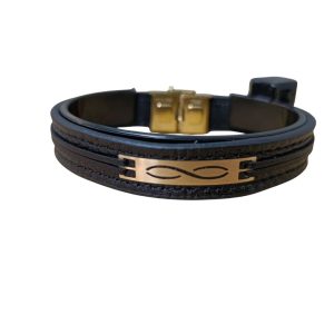 دستبند چرم مردانه مدل بی نهایت